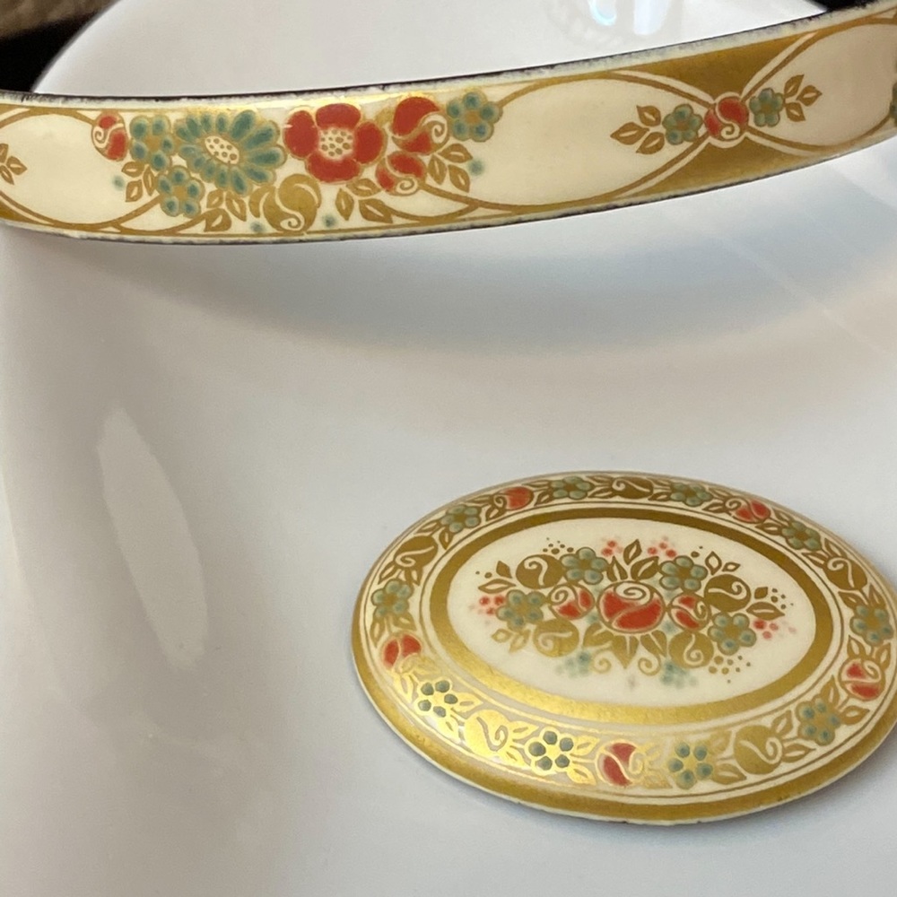 Michaela Frey Original Signed Cloisonné Bangle Bracelet & Brooch